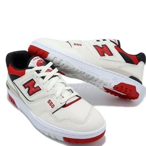 New Balance 550 NB Sea Salt True Red Men Unisex Casual Shoes Sneakers Si…